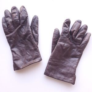 Vintage Fownes Leather Gloves Womens 8 Brown Textured Acrylic Lining Retro